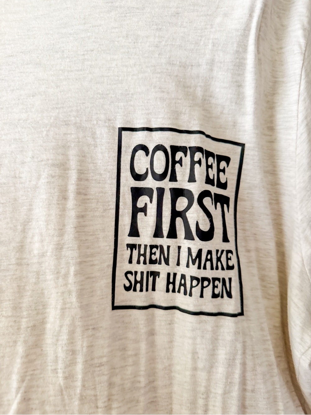 Coffee First Graphic Tee Heather Gray 2X